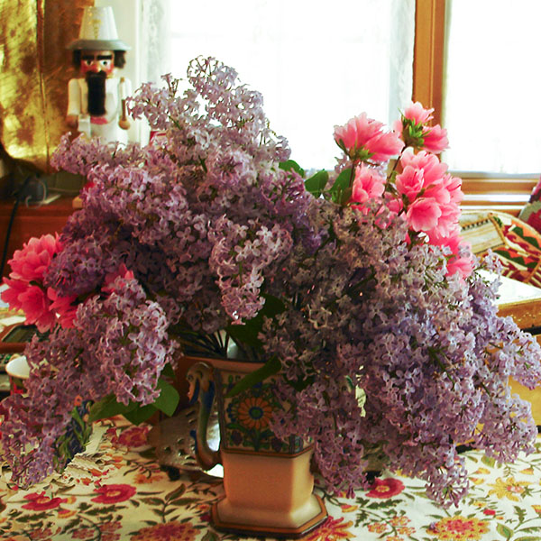 Lilac flowers inside a vase